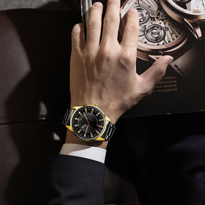 Montre à quartz pour homme CURREN 8406, noire, tendance, nouvelle montre pour homme, étanche, lumineuse, montres de luxe en <span class=keywords><strong>acier</strong></span> inoxydable, <span class=keywords><strong>horloge</strong></span> de bureau - Product Image 3