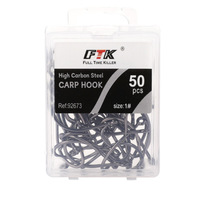 NOUVEAU Lot de 50 hameçons en acier à haute teneur en carbone pour la pêche en eau douce, hameçons pour carpes, brochets et autres poissons, équipement de pêche terminal