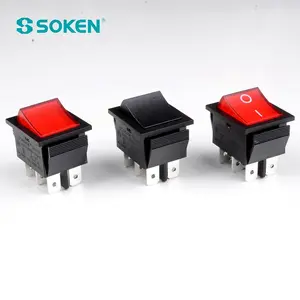 Soken 16A 250V 고품질 6 핀 빨간색 로커 스위치/켜지지 않는 스위치