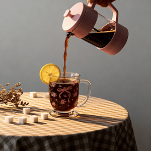 カスタムロゴピンク34オンスフランスコーヒープレススチール高ホウケイ酸ガラスフランスプレスコーヒーメーカー - Product Image 4