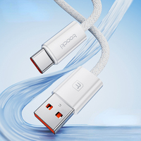 Cable USB a USB C Trenzado Toocki Super Rápido 6A, Cable de Carga PD de 66W, Transmisión de Datos de 480Mbps, Inteligente para la Serie HUAWEI