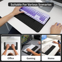 Tapis de souris et repose-poignets 2-en-1 pour clavier avec organisateur de rangement, support ergonomique en mousse à mémoire de forme alvéolée pour bureau OEM