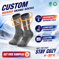 Chaussettes de ski en laine mérinos avec logo personnalisé, certifiées OEKO-TEX, chaussettes thermiques épaisses à semelle en tissu éponge, OEM/ODM, vente en gros prise en charge
