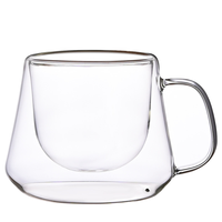 Mug à café moderne en verre à double paroi réutilisable de 200 ml, compatible micro-ondes et lave-vaisselle, pour le camping, la rentrée scolaire, nouveautés, bouteille d'eau