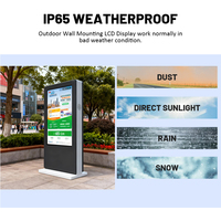 65 İnç IP65 Su Geçirmez Güneş Işığında Okunabilir Ayaklı Reklam Ekranı LED Ekran, Asansör ve Perakende Sektöründe Dış Mekan Kullanımı İçin