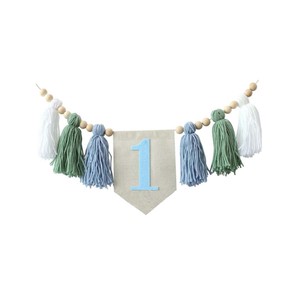 Guirnalda de Cumpleaños Estilo Boho con Cuentas de Madera y Borlas para el Primer Cumpleaños del Bebé, Decoración para Silla Alta - Product Image 2