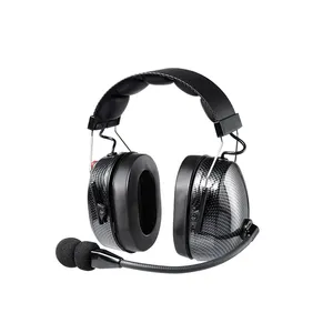Headphone Heavy Duty RAN-3000Q/CF, Headset serat karbon siaran untuk komunikasi Radio dua arah