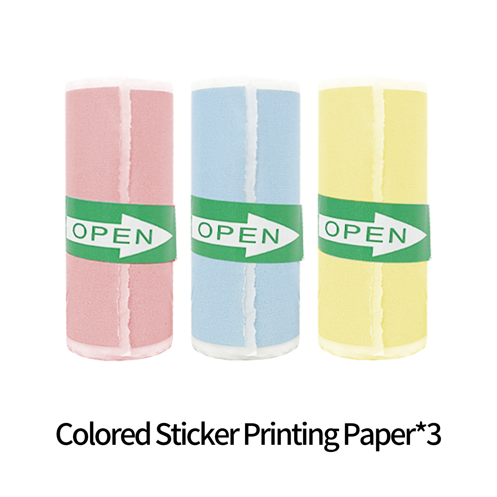 pink blue yellow Thermal Paper Adhesive Paper 3 rolls