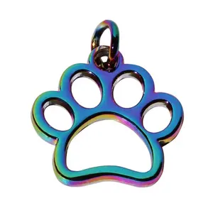 Più nuovo cucciolo di cane zampe orecchino scava logo arcobaleno artigli braccialetto appendere charms per gioielli