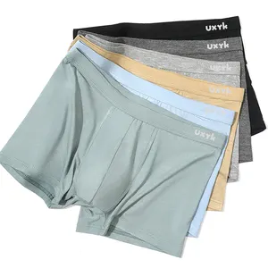 Cueca boxer para homens, cueca boxer básica biodegradável térmica para homens