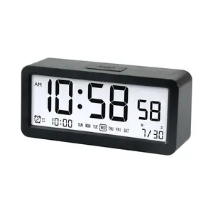 2024 Newly Evertop Large Screen Student Kid Office Promotion Clock Lcd Clock Desktop Digital Alarms Clock with Back light