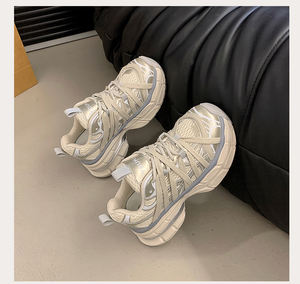 Zapatillas de deporte con plataforma gruesa personalizada para <span class=keywords><strong>Mujer</strong></span>, Zapatillas de estilo Retro informales blancas para <span class=keywords><strong>Mujer</strong></span> - Product Image 3