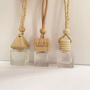Clear Glass 8ml Luxury Elegant Design Car Perfume <b>Bottles</b> Empty Diffuser Screw Cap Screen Printing Hanging <b>Bottle</b> - Product Image 2