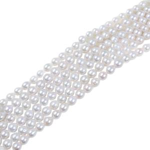 Perles d'eau douce baroques blanches en forme de goutte de 9-11 mm en gros, accessoires pour collier DIY, Zhuji avec perles roses en vrac - Product Image 5
