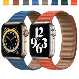 Cierre magnético Flexible ajustable de la <span class=keywords><strong>correa</strong></span> de muñeca de <span class=keywords><strong>cuero</strong></span> de enlace <span class=keywords><strong>Apple</strong></span> <span class=keywords><strong>Watch</strong></span> banda iWatch Serie 6 5 <span class=keywords><strong>SE</strong></span> - Product Image 1