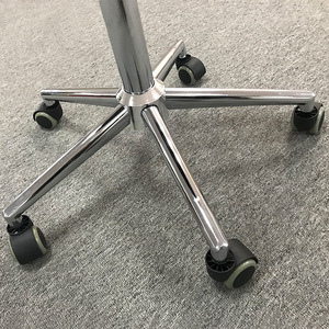Laboratory Swivel <b>Stool</b> KM-CZ105 Metal Base Height Adjustable <b>Office</b> Chair Black PU Cushion - Product Image 1