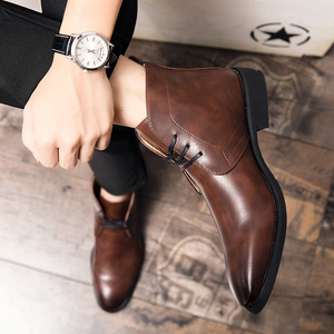 <span class=keywords><strong>Botas</strong></span> Chelsea de <span class=keywords><strong>Hombre</strong></span> con Cuello Alto, de Cuero y Goma, Impermeables, Ligeras, para Invierno y Primavera, Zapatos de Negocios - Product Image 5