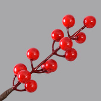 Kunstmatige rode bessen van plastic, bloemstuk voor Kerstmis en nieuwjaar, 30-100cm, decoratie voor thuis en kantoor