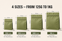 Op maat gemaakte logo flat bottom stand-up zip pouch matte voedselverpakkingstas 16 kleuren koffie thee noten opbergzak OEM 3 maten