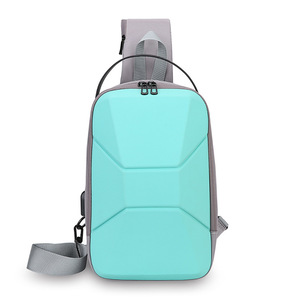 New-Style Men's Waterproof Zipper Street Fashion Travel Phone & Key Organizer Durable PC Hard-Shell Crossbody Chest <b>Bag</b> - Product Image 3
