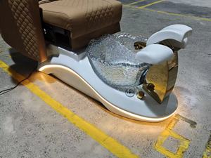Black Pu Leather Modern Luxury Spa Pedicure <b>Chair</b> Electric <b>Reclining</b> <b>Massage</b> Whirlpool Pipeless Jet System Automatic Nail Salon - Product Image 5