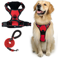 Harnais et laisse pour chien en nylon de haute qualité, anti-traction, tactique, réglable, pour chien de taille moyenne et grande, fabriqué par Manufacturer Pet Supplies.