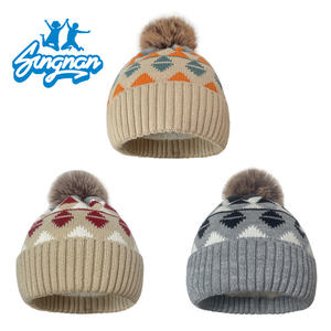 Nouvelle arrivée hiver laine tricoté <span class=keywords><strong>bonnet</strong></span> femmes fourrure <span class=keywords><strong>pompon</strong></span> chapeau <span class=keywords><strong>femme</strong></span> femmes protection des oreilles coupe-vent tricoté chapeau chaud chapeau - Product Image 5