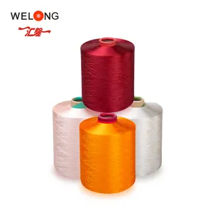 Sợi Nhuộm Sẵn 60 600 120 Denier Twisted 300/96 75/36 300D DTY Draw Texturized 300 288 Filament Micro Polyester