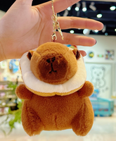 En gros, en stock : Porte-clés poupée en peluche Capybara, doux, mignon, style anime, pendentif créatif pour sac, rembourré en coton PP, 11-30 cm