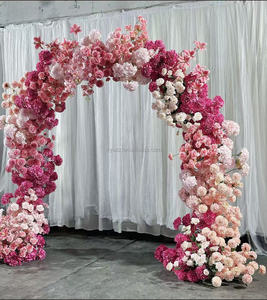 Arco Floral de Seda Artificial en Oferta, Arco de Flores para Boda, Decoración de Fondo y Escenario - Product Image 4