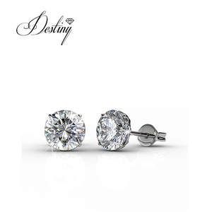 Pendientes de Corona Individual Kristine Daisini Adornados con Cristales <span class=keywords><strong>Swarovski</strong></span>, Plata de Ley 925, Joyería para Mujer - Product Image 1