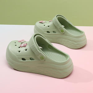 Sandalias Crocs de Suela Gruesa para Mujer, Color Beige, Tacón de 3 cm, Transpirables, de EVA, para Playa y Exteriores, Tallas 35-40 - Product Image 4