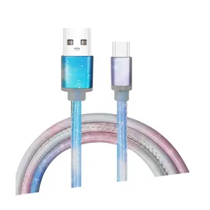 PU-Material Druckkabel 1 M für Smartphone 5 V 2.1 A Telefon-USB-Ladekabel Schnellladegerät häufig gebrauchtes Zubehör und Teile