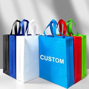 ถุงช้อปปิ้งผ้า Non Woven สีน้ำเงินเข้ม พิมพ์โลโก้ตามสั่ง สำหรับร้านค้า ของขวัญโปรโมชั่น - Product Image 6