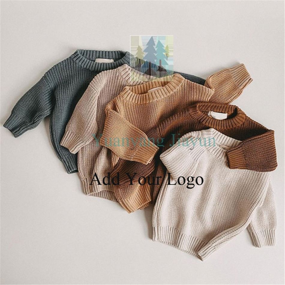 Autumn Winter Children's Knitting Vintage Pullover Toddlers Girls Boys' Long Sleeve Loose Top Baby Sweater Jumper