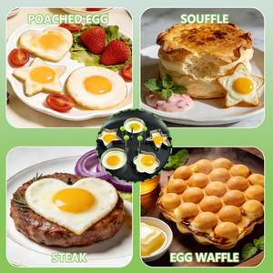 Wholesale DIY Stainless Steel Utensils Omelette Steamed Poached <b>Egg</b> Fried <b>Egg</b> Cake <b>Mold</b> Metal Baking Tool Equipment for Home - Product Image 6