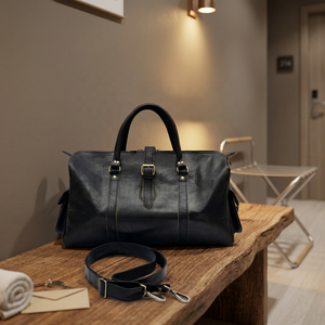 Sac de voyage unisexe en cuir véritable de haute qualité, classique, luxueux, élégant, multifonctionnel, avec poignée souple - Product Image 3