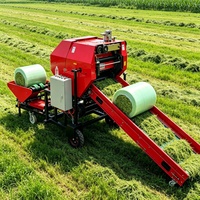 Empacadora de Heno Redonda Accionada por Toma de Fuerza de Tractor, 18-50 HP, 540 RPM, 80-120 Fardos/H, para Heno y Paja