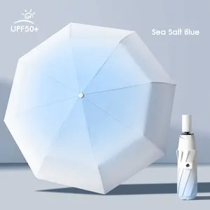 Ombrello di protezione solare con Design colorato UPF 50 + blocco UV ombrello portatile piccolo e compatto da viaggio ombrello da donna