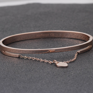 Heart Shape Stainless Steel Bracelet 6Mm <b>Gold</b> Women's Everyday Wear Charm <b>Bangle</b> <b>Rose</b> <b>Gold</b> Jewelry - Product Image 4