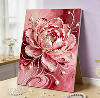 Peinture de perles DIY Paysage fait main Feux d'artifice Papillon Guérison Décompression Décoration Cadre Photo 3D