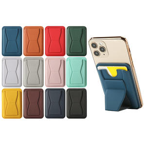 حامل بطاقات من الجلد الصناعي مع حامل هاتف محمول مريح ومزود بخاصية الوقوف - Product Image 5