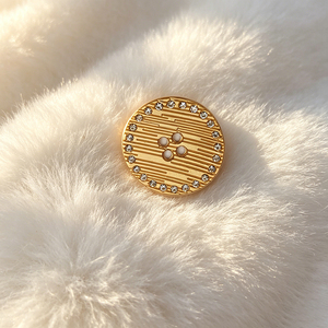 Custom Engraved Embossed Brass Shank Round <b>Buttons</b> Super High Polished Gold Zinc Alloy <b>Buttons</b> for DIY Metal Decor - Product Image 1