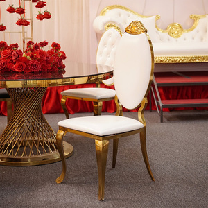Chaise de banquet en acier inoxydable de l'usine de Foshan, dossier métallique moderne en résine pour la maison, le bar, le salon, les événements, les fêtes et les repas - Product Image 5