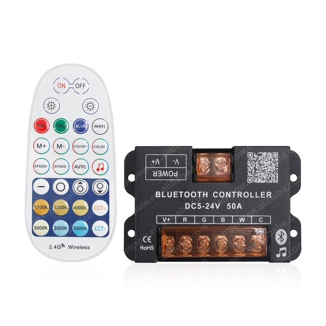 RF2.4G Wireless Remote Control 28-Key 10A BLE BT RGB CCT LED Controller Dimmer for LED Lamp