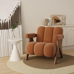 Divano di Alta Qualità dal Design Nordico Moderno per Soggiorno con Braccioli in Legno Massello, Morbido <span class=keywords><strong>e</strong></span> Delicato sulla Pelle, per Appartamenti <span class=keywords><strong>e</strong></span> Ville - Product Image 2