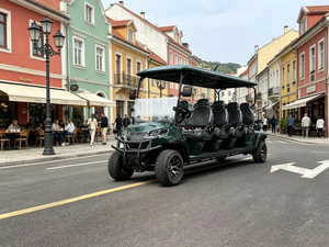 Carrito de Golf Smooth-Sail para 8 Personas con Asientos Cálidos, Agarre Sólido para Césped, Carro de Golf Confiable para Clubes y Residencias en Carreteras No Públicas - Product Image 1