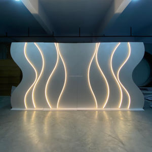 تصميم مبتكر تصميم جديد مذهل جودة عالية الزفاف البلاستيكية قوس موجة بيضاء أدى لوحة خلفية منحنية - Product Image 6