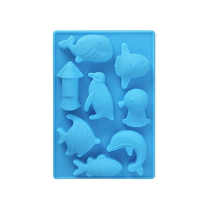 Moule à glaçons en silicone Animaux marins : Baleine, Poisson, Dauphin, Pingouin, Calmar pour la cuisson <span class=keywords><strong>de</strong></span> muffins, gâteaux, <span class=keywords><strong>chocolat</strong></span>, gelée - Product Image 1