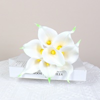 Bunga Calla Lily Buatan Tangan PU Realistis Mini Ungu Merah Putih dengan Batang, untuk Wisuda, Pernikahan, Fotografi, dan Dekorasi Rumah